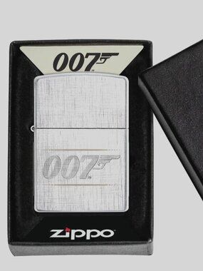 James Bond 007 Design, Brushed Chrome Finish Zippo Lighter